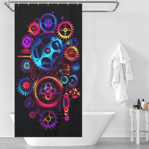 Rideau de douche polyester imperméable lavable 92x183 rideau de bain mécanique