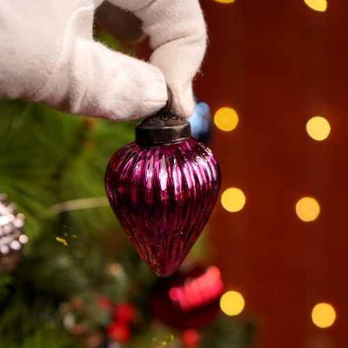 Image of IndianShelf 24 Large Vintage Christmas Ornaments Multi Glass Christmas Balls Unique Large Ornaments for Christmas Tree - 2 inch