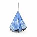 Windproof / Uv Protection Umbrella, Reverse Folding Inverted Umbrella, with C-shaped Hands Free Handle, Best for Travelling and Car Use (Sky Blue)