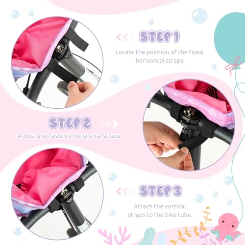 DaisyInner Presente de sereia de Natal infantil cesta de bicicleta frontal acessórios de sereia para