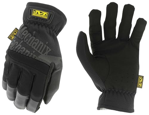 Mechanix Wear FastFit Work Gloves - Anti-Slip & Abrasion Resistant Heavy Duty Gloves - Touchscreen Compatible - Vibration Damping - Multipurpose Use - X-Large - Black