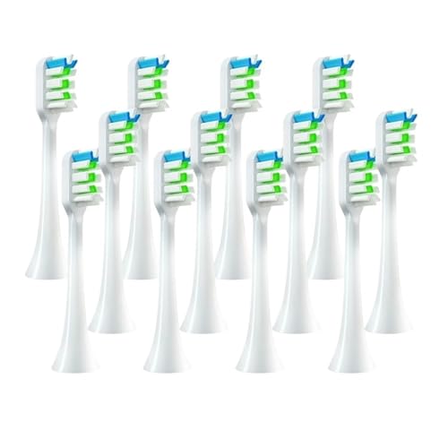 WENHA(小さな店) 12個入り X3/X3U/X5 家庭用交換用ブラシヘ??ッド 効果的な洗浄音波電動歯ブラシヘッド(12pcs White)