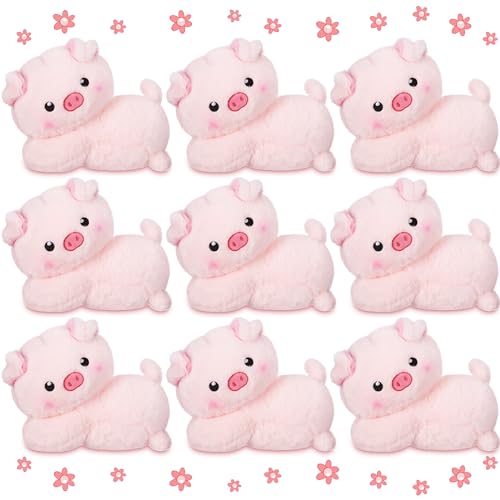 Image of Zomiboo 9 Pcs Cat Stuffed Animals Bulk Mini Plush Cat Pig Stuffed Kitten Soft Doll Piggy Plush Toys Hanging Ornament for DIY Keychain Pet Animals Party Favors(Pig Style), 7.09 Inch