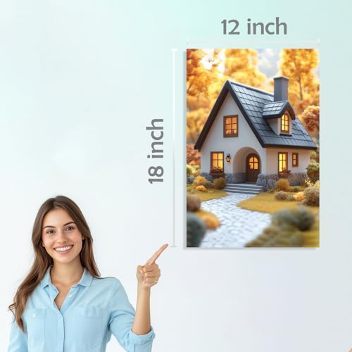 Image of SiddArtify Cottagecore Wall Art Prints Set - Whimsical House Poster Decor for Living Room Bedroom - 12x18 inch Sticker Pack of 6