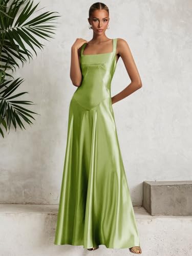 Spaghetti Strap Chiffon Bridesmaid Dresses for Women Ruffle Long Formal Dress Evening Gown with Slit4