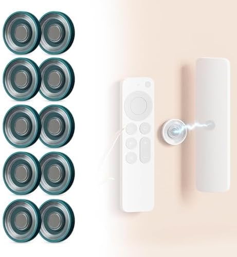 Magnetic Remote Control Holder, 2026 New Magnetic Absorption Hook, Remote Control Shelf Wall Mount, Remote Control Organizer Storage, Wall Mounting No Hole, Suitable for Back of TV etc. (Green-12Pcs)