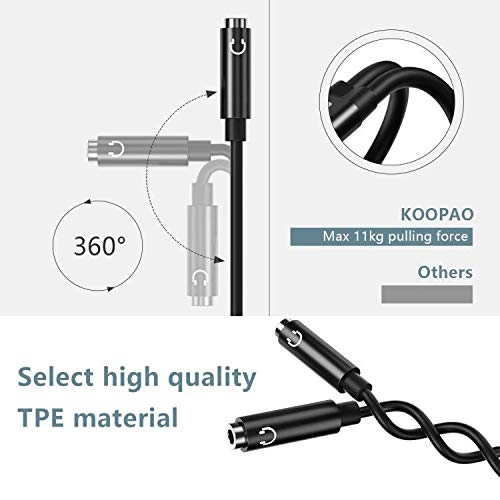 Koopao Usb C To 3.5Mm Aux Audio Headphone Splitter, Type C To Dual 3.5Mm Aux Headphone Jack Adapter, Hi-Res 2 Way Audio Sharing Y Cable Cord For Samsung Galaxy S20, Ipad, Oneplus 7 Pro, 32Bit/384Khz #TOP6