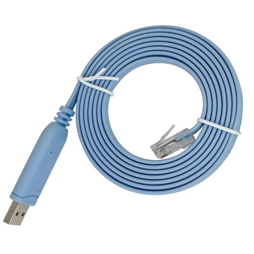 Image of SANCY USB Console Cable 6FT, USB to RJ45 Cable for Configuring Network Devices, Supports Windows OS, Durable and Easy Setup, Blue Color (1.8 Meter) (Pack of 1)