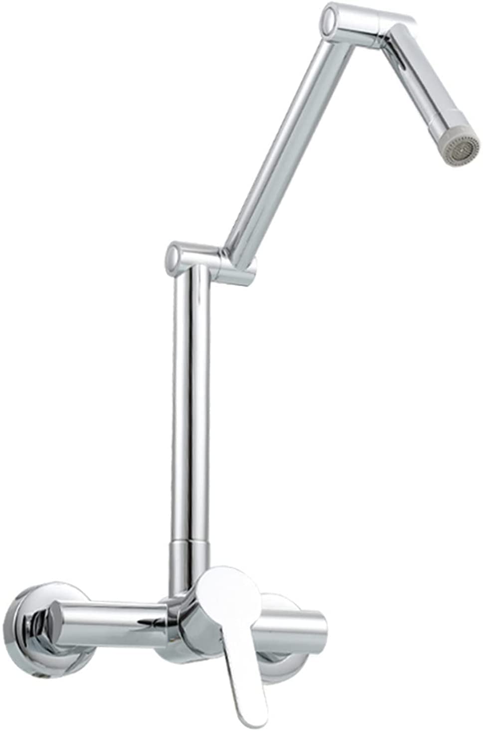 Robinet de cuisine en laiton pliable et extensible avec bras pivotants à double articulation