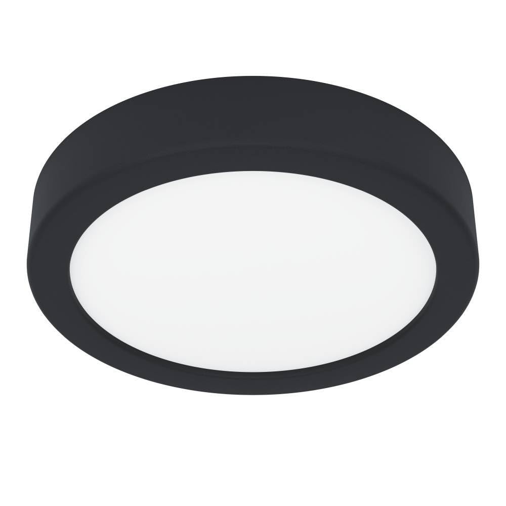 Eglo LED Ceiling Light Fitting Fueva 6, Round Ceiling lamp, Bathroom Lighting, Flush luminaire Made of Plastic in Black and White, Warm White-Cold White, IP44, Ø 16.5 cm