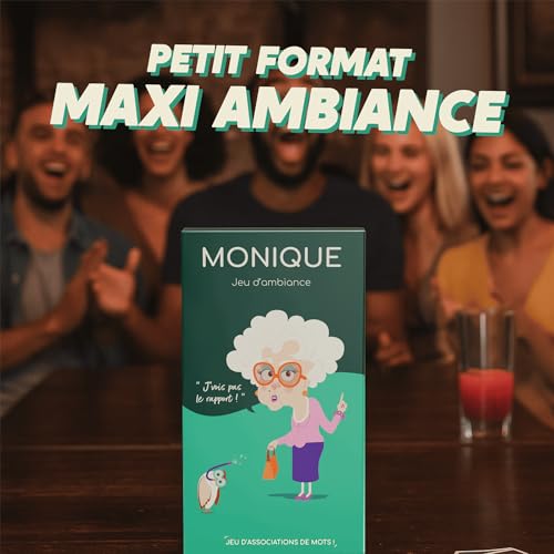 Monique Jeu de Société, Association de Mots, Justification, Bluff, Fous Rires, Jeu d’Ambiance, Jeu de Société Adultes avec Plus d’1 Million de Joueurs, Jeu de Carte x300, Conçu en France, Idée Cadeau