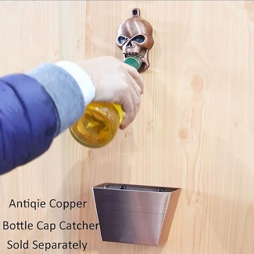 Luwanburg Antique Copper Skull Beer Bottle Opener Wall Mount Stainless Metal For Vintage Home Decor Halloween Gifts #TOP1