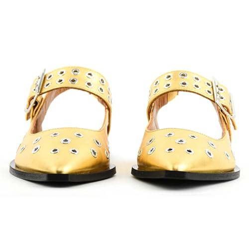 Slingback Flats for Women with Pointed Toe Adjustable Strap Comfortable and Casual Design Ideal for Dress Occasions with Stylish Grommet Details3