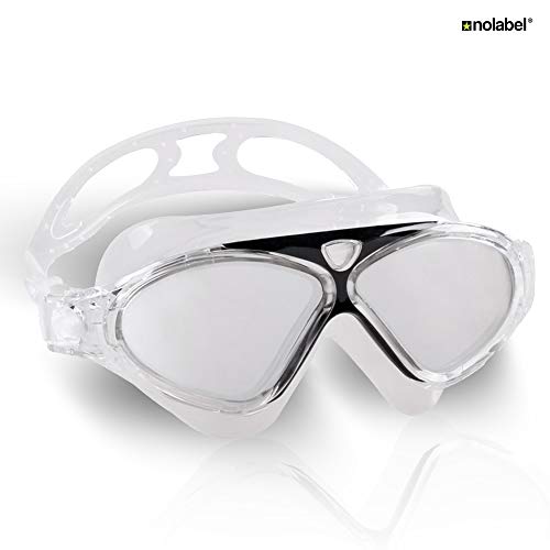 No LABEL Lunettes de natation pour adultes  Lunettes de triathlon  Masque de triathlon  Masque de natation  Masque souple  Eau libre  Iron Man, transparent/noir