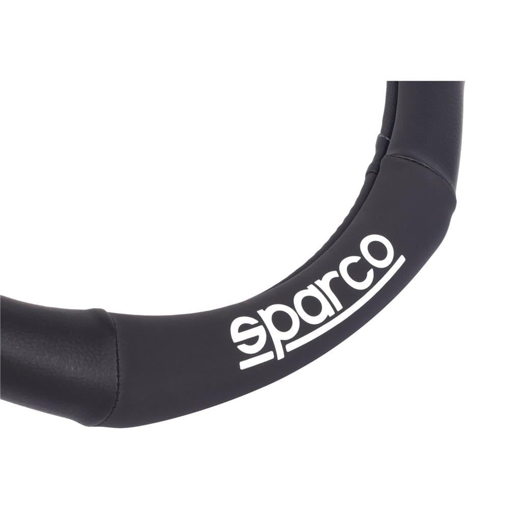 SPARCO SPS113 Steering wheel cover 'Flat Bottom' Black - compatible with Citron/Peugeot/Renault/Toyota/Volkswagen