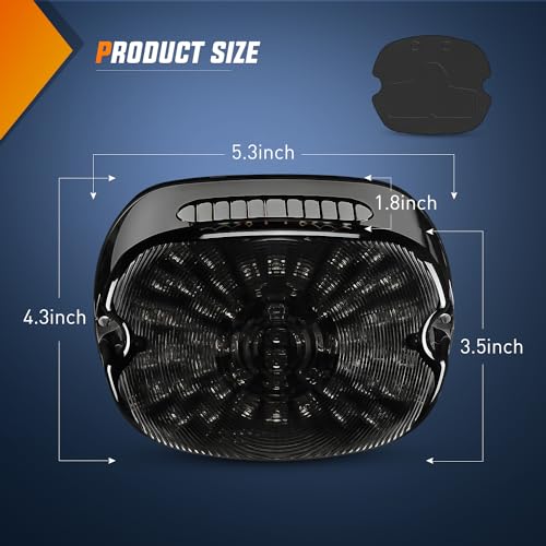 Image of Nilight LED Tail Light Motorcycle Brake Turn Signal Driving License Plate Rear Lights Smoked Plug and Play for Harley Davidson Dyna Sportster 883 1200 Road King Glide Electra Heritage