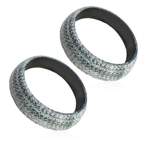 VCYOPN 2 PCS ID 65mm Car Exhaust Gasket, Leakproof Graphite Flange Muffler Rings Connector Replacement, Universal Rust Resistant Exhaust Manifold Donut Gaskets for Most Vehicles