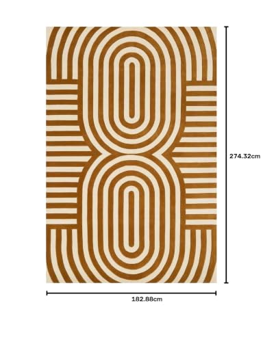 Image of Hand-Tufted Woolen Carpet for Living Room 6x9 feet Golden Brown Color Modern Anti-Skid Area Rug High Pile Thick Carpet & Rugs for Hall & Bedroom