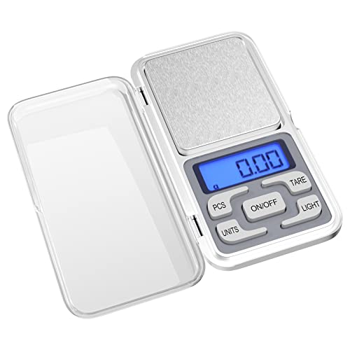 Gvolatee Küchenwaage Digitale Professionelle, 0.1 g-500 g, Mini Digitalwaage Multifunktions mit Led Display und Tara Funktion, Taschenwaage klein für Lebensmittel, Schmuck, Labor, Medizin,Kaffee