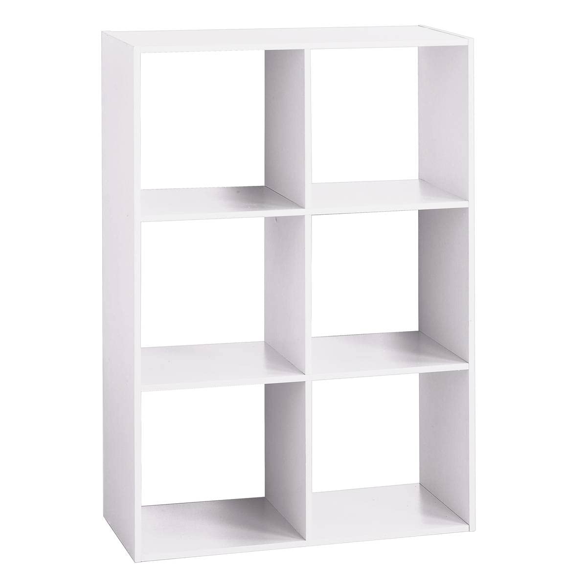 5five - Estantería Mix'n Modul de 6 compartimentos - Efecto madera blanca - Almacenamiento práctico y práctico - An. 67,5 x Pr. 32 x Al. 100,5 cm - Salón, oficina, dormitorio