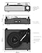 Vinyl Record Player with Speakers,MONODEAL 3-Speed Turntable for Vinyl Records with Bluetooth Transmitter,Auto Stop,RCA Output/USB/Headphone Jacks,Vintage Record Player Wooden Design Black