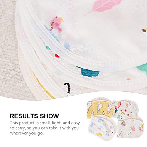 NUOBESTY Conjunto de Toalhas de AlgodÃ£o 4 PeÃ§as de BebÃª Toalhas Macias Babadores de Bandana de Be