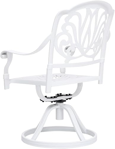 Miniatura 7 de DGZLIIO Sillas de patio muebles de exterior muebles de balcón juego de 5 piezas de bistró de aluminio fundido blanco adecuado para el hogar patio