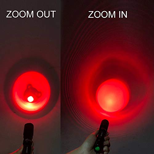 VASTFIRE Zoomable Green/Red/UV Hunting Flashlight Deer Blood Tracker Light Red Night Vision Flashlight Green Search Lights Hunter Flashlights for Hog, Predator, Coyotes, Deer Night Hunting - Thumbnail 5