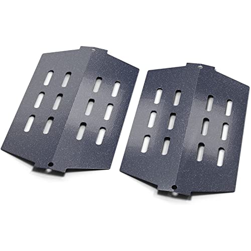 GFTIME 34CM Flavorizer Barres Accessoire 7622 pour Weber Genesis séries 300, E310 E320 E330 S310 S320 S330 avec Bouton Avant, Plaque Chauffante pièce de Rechange, Acier Porcelain