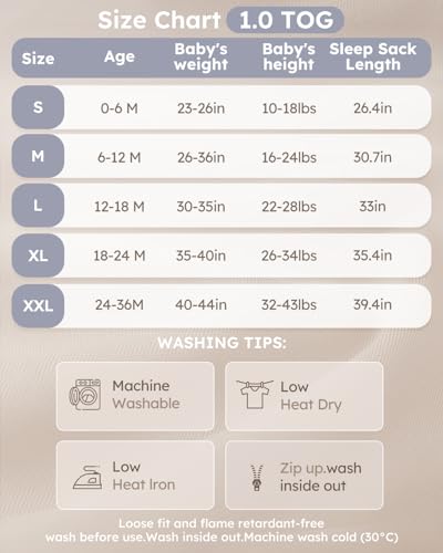 Image of Yoofoss Rayon Made from Bamboo Baby Sleep Sack 24-36 Months 1.0 Tog Baby Wearable Blanket, Super Soft Infant Toddler Sleeping Sack 2-Way Zipper
