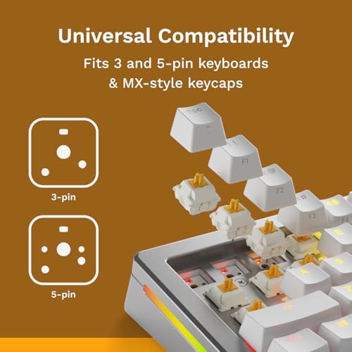 Glorious Gaming - Panda Switches (36 PCS) Lubed Tactile Switches for Gaming and Typing, for MX Hotswappable Mechanical Keyboards, 3-Pin Plate Mounted - 4