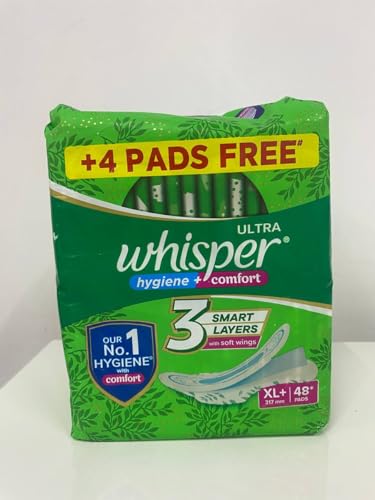 Whisper Ultra Sanitary Pads XL, 44 Count