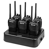 Retevis RT21 2 Way Radio Long Range, Walkie Talkies for Adults, Heavy Duty Rechargeable Two Way Radios with Six-Way Charger, for Manufacturing Education Government(6 Pack)