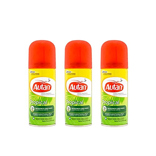 Autan Tropical Spray, Secco Repellente - 100 ml confezione 3pz