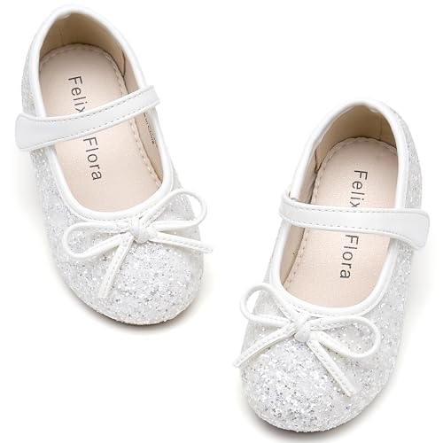 Image of Felix & Flora Toddler Flower Girl Dress Shoes - Girl Ballet Flats Party School Shoes Wedding