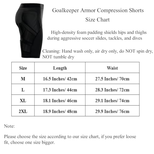 Short de compression rembourré gardien de but pour éviter les chocs