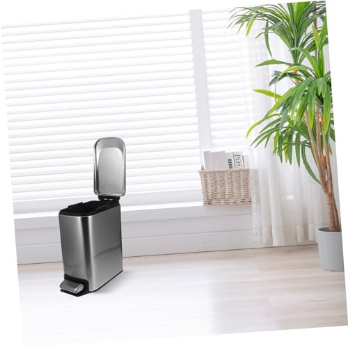 Bote de basura para baño GARVALON con tapa y pedal miniatura 3