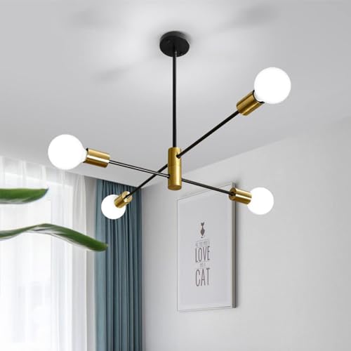 Chandelier moderne noir E27 pour illuminer chaleureusement votre salon ou salle à manger