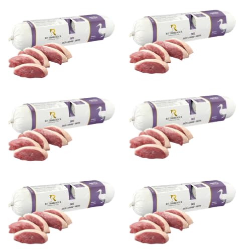 6 x Kaczka z pstrągiem i borówką | podwójne rolki (2x400g) | karma mokra dla psa