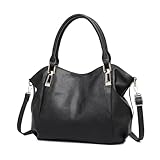 Miss Lulu Women's Tote Bag, Soft PU Leather Shoulder Bag, Fashion Large Handbag for Working Ladies, Simple Elegant for Office Travel School Library Shopping