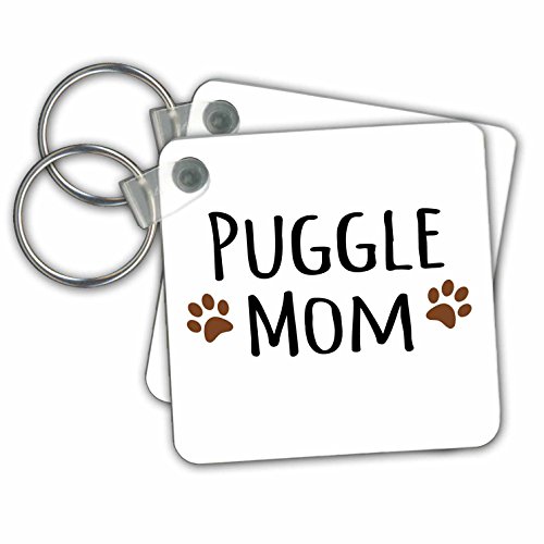 Porte-clés Chien Puggle Antiperte Robuste Style Empreintes