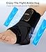 WHCOOL Slim-Fit Ankle Brace for Sprained Ankle, Quick Lace Up Ankle Support for Women Men with 2 Auto-Shaped Pads, Air Fabric Cool Ankle Stabilizer for Injury Recover, Running,Sports, M(12”-13”)