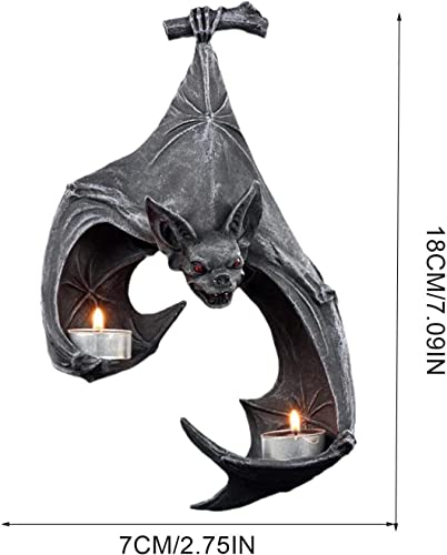 Black Resin Bat Candles Holder | Bat Wall Tealight Holder | Unique Delicate Wall Sconce Decor Candles Stand Home Accessory For Thanksgiving Halloween Party #TOP1