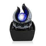 WICHEMI Indoor Fountain Tabletop Fountain Mini Waterfall Fountains Relaxation Water Feature Feng Shu
