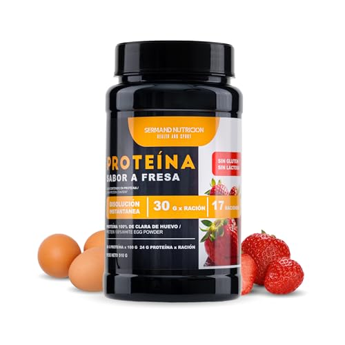 Proteina Istantanea di Albume d’Uovo al Gusto Fragola (510 g) | Senza Glutine | Per Massa Muscolare | Senza Lattosio