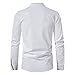 AIFARLD Men's Long Sleeve Shirts Retro Style Lace up for Medieval Viking Hippie Halloween Cosplay Pirate Renaissance Costume White