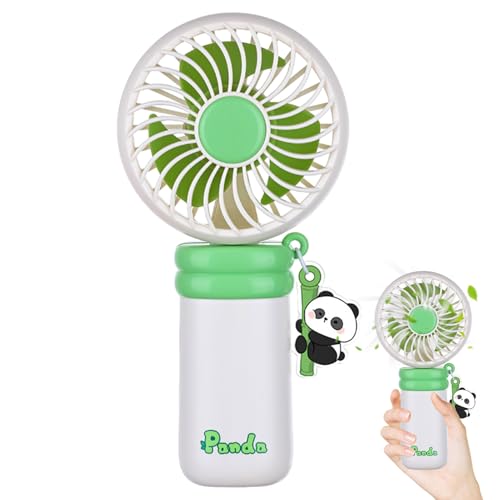Qyljeiwred Ventilador portátil, dispositivo de enfriamiento rápido, ventilador portátil de mano con 2 velocidades ajustables para camping, viajes, vacaciones, senderismo, deportes