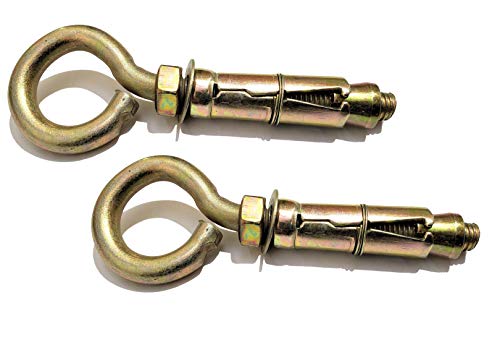 Image of Pure Source India Metal Anchor Fasteners Hook for Hanging Swing (Gold, 12 mm) - 4 Pieces