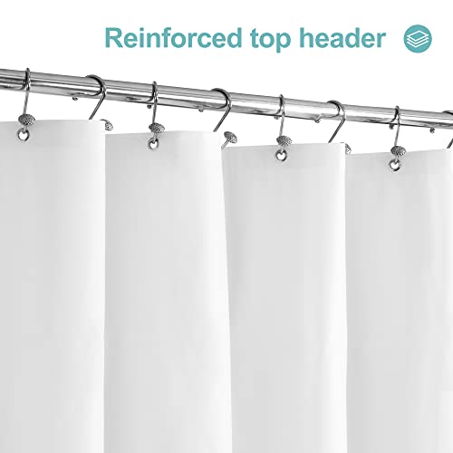 Image of Mrs Awesome White Shower Curtain Liner with 3 Magnets, 72x72 Premium Flexible Sturdy Plastic Shower Curtain for Bathroom Lightweight & Waterproof, White