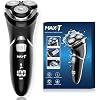Mens Electric Shaver - MAX-T Corded and Cordless Rechargeable 3D Rotary Shaver Razor for Men with Pop-up Sideburn Trimmer Wet and Dry, IPX7 Waterproof, Plug & Play